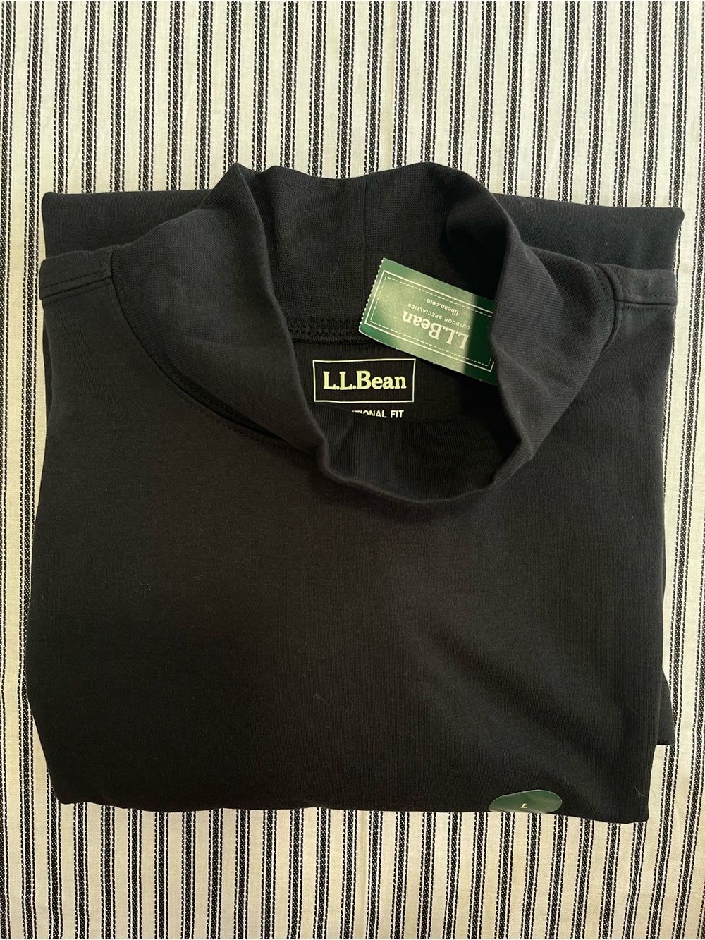 L.L.Bean Black Cotton Turtleneck Long Sleeve Shirt - Picture 4 of 4